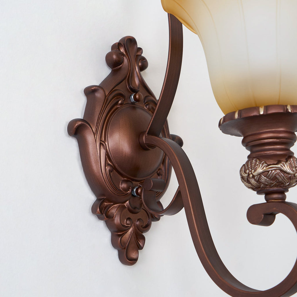 Sonoma Valley Wall Lamp | Brushed Copper & Beige Glass | Set of 2