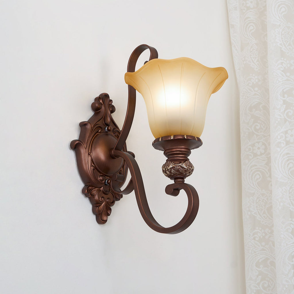 Sonoma Valley Wall Lamp | Brushed Copper & Beige Glass | Set of 2