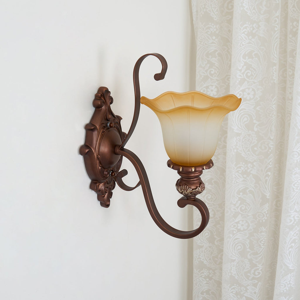 Sonoma Valley Wall Lamp | Brushed Copper & Beige Glass | Set of 2