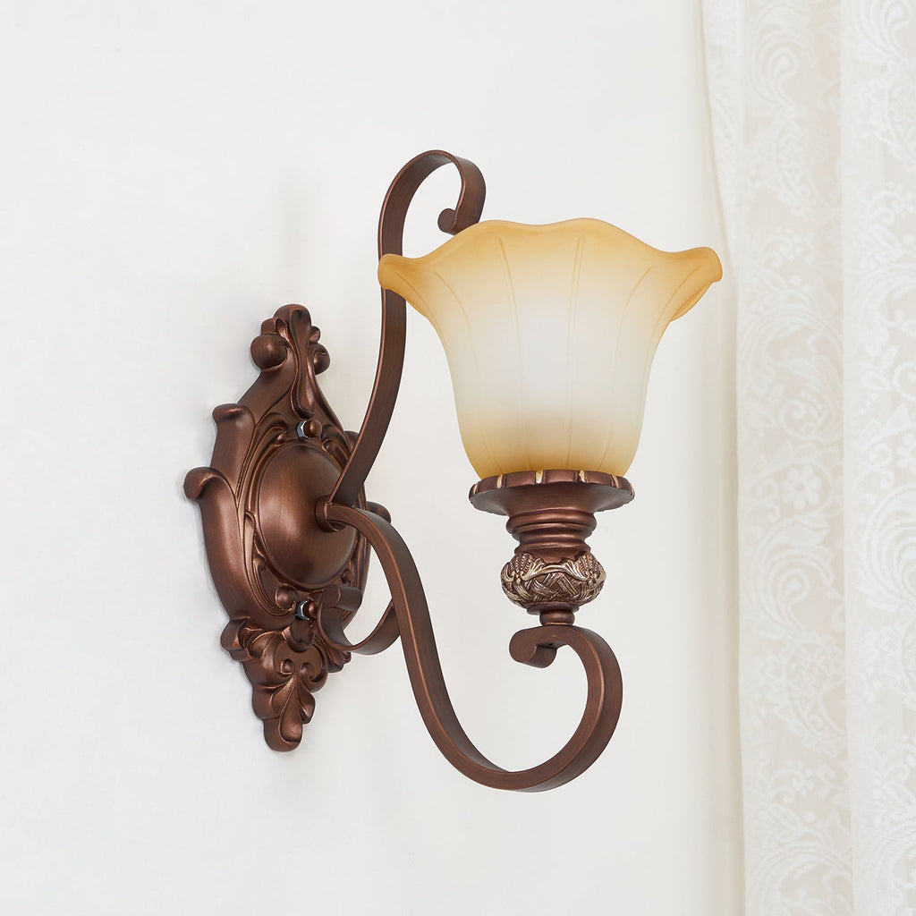 Sonoma Valley Wall Lamp | Brushed Copper & Beige Glass | Set of 2