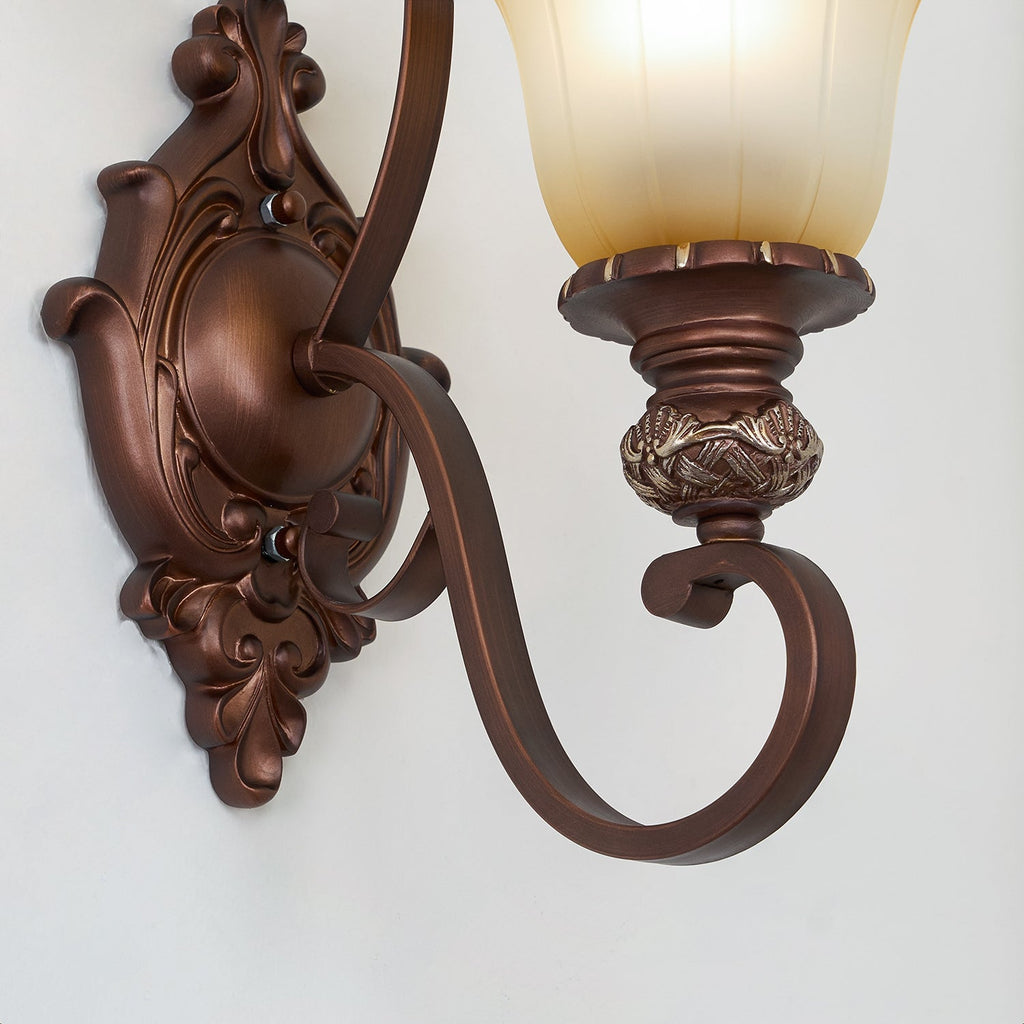 Sonoma Valley Wall Lamp | Brushed Copper & Beige Glass | Set of 2