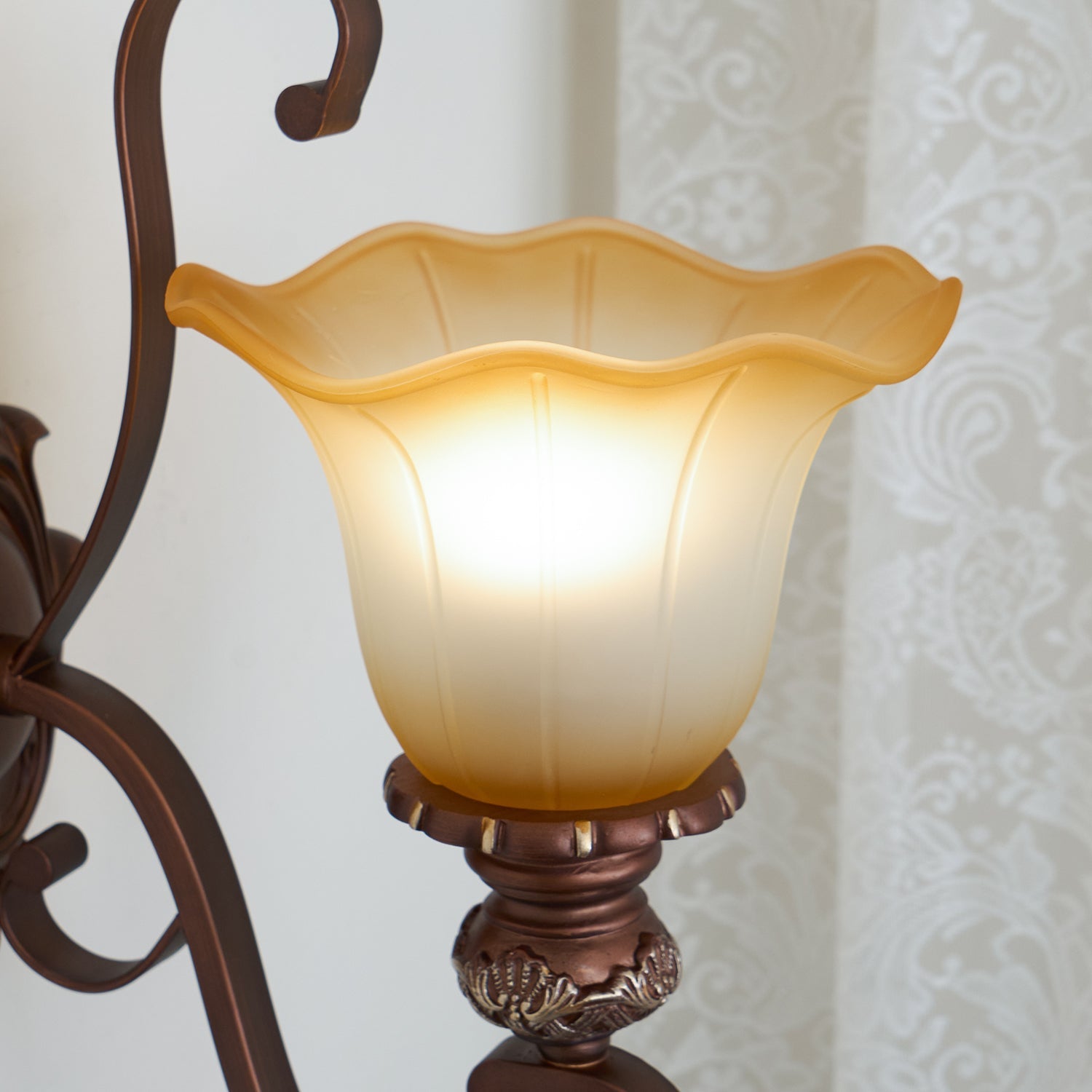 Sonoma Valley Wall Lamp | Brushed Copper & Beige Glass | Set of 2