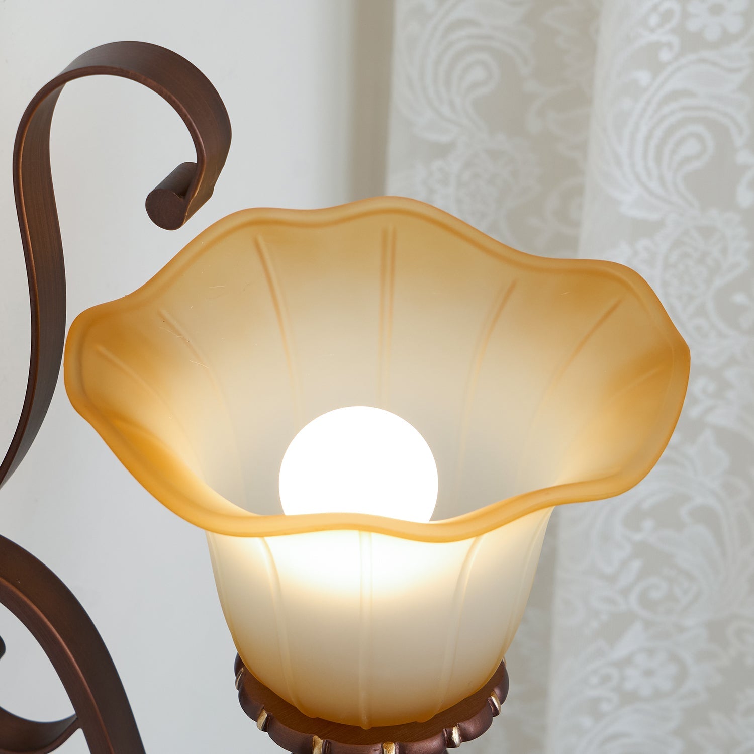 Sonoma Valley Wall Lamp | Brushed Copper & Beige Glass | Set of 2