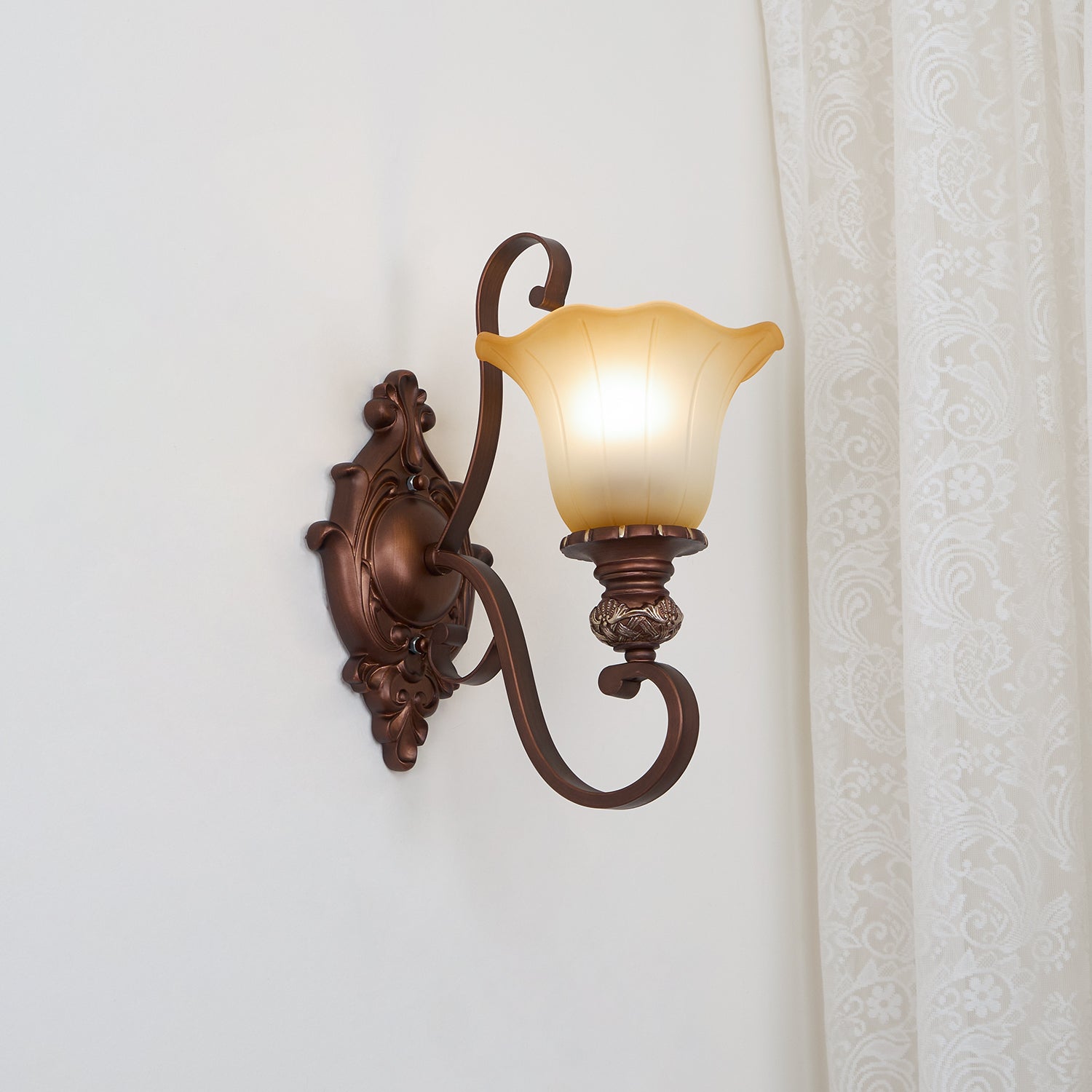 Sonoma Valley Wall Lamp | Brushed Copper & Beige Glass | Set of 2