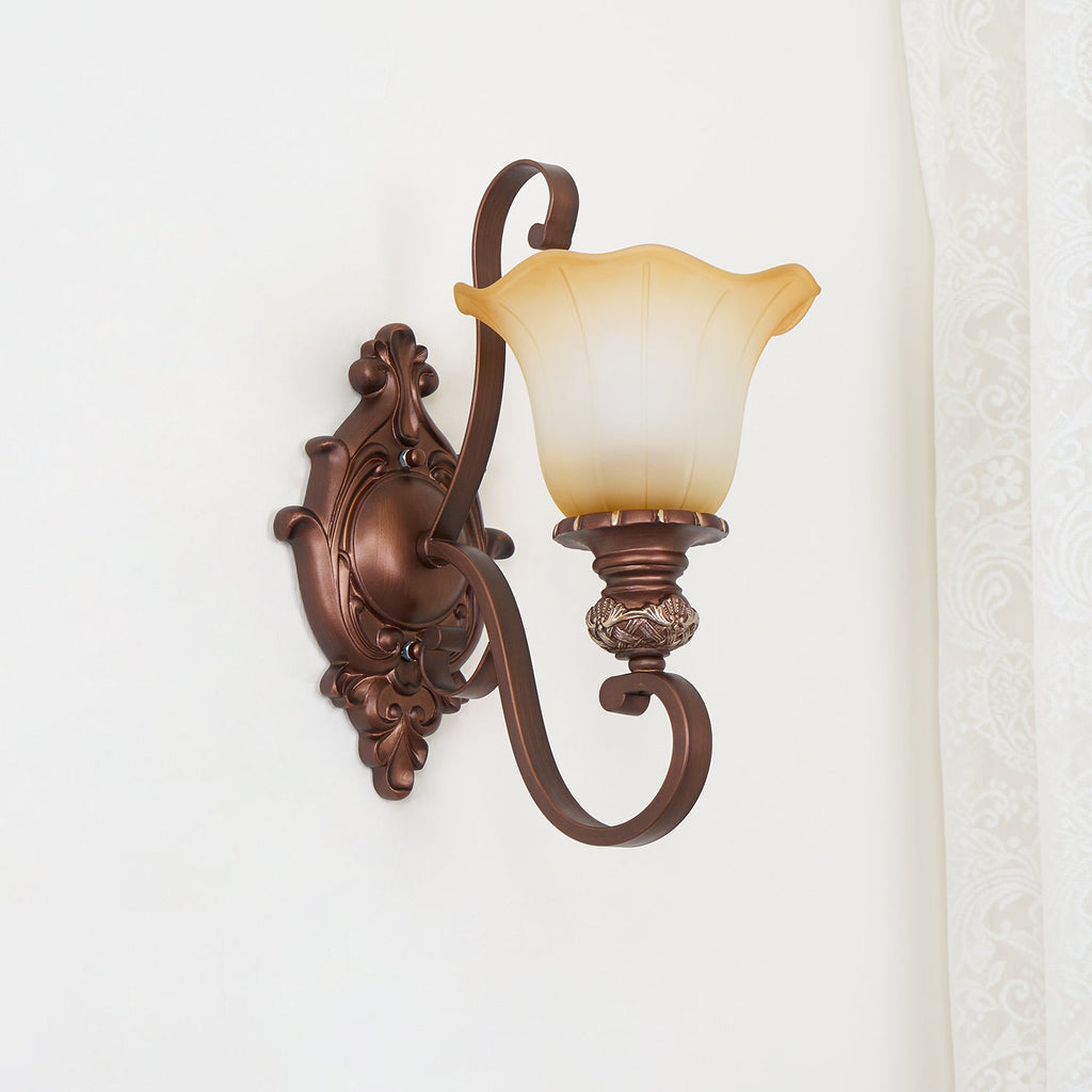 Sonoma Valley Wall Lamp | Brushed Copper & Beige Glass | Set of 2