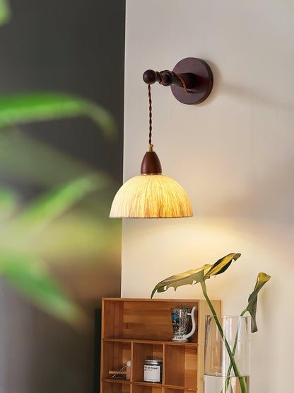 Soren Wall Lamp Set | Rice Paper Shade & Walnut Wood | Adjustable Height