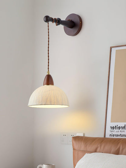 Soren Wall Lamp Set | Rice Paper Shade & Walnut Wood | Adjustable Height