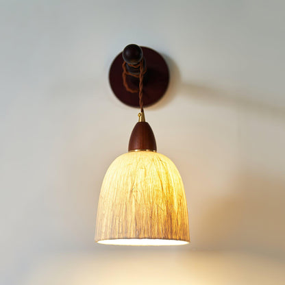 Soren Wall Lamp Set | Rice Paper Shade & Walnut Wood | Adjustable Height