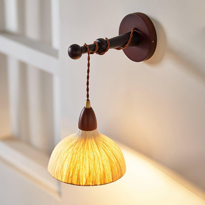 Soren Wall Lamp Set | Rice Paper Shade & Walnut Wood | Adjustable Height