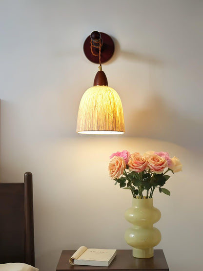 Soren Wall Lamp Set | Rice Paper Shade & Walnut Wood | Adjustable Height