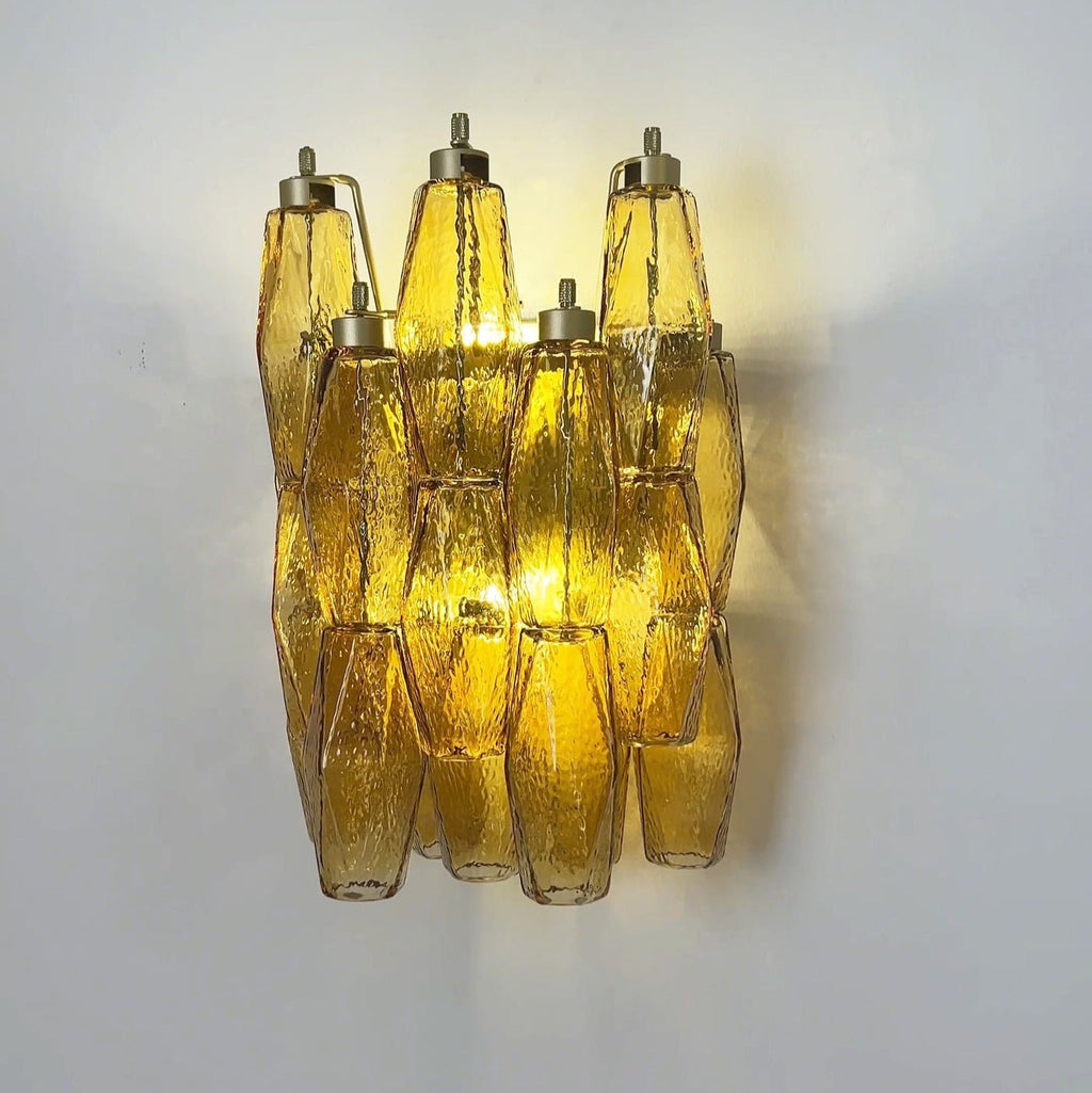 Murano Wall Light | Handblown Amber Glass | 40cm Diameter