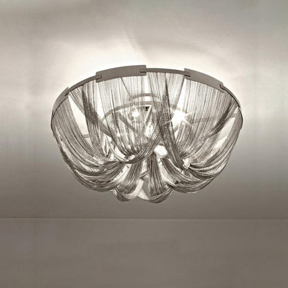 Aluminum Chain Ceiling Light | Modern Metal Design | Gold & Silver Options