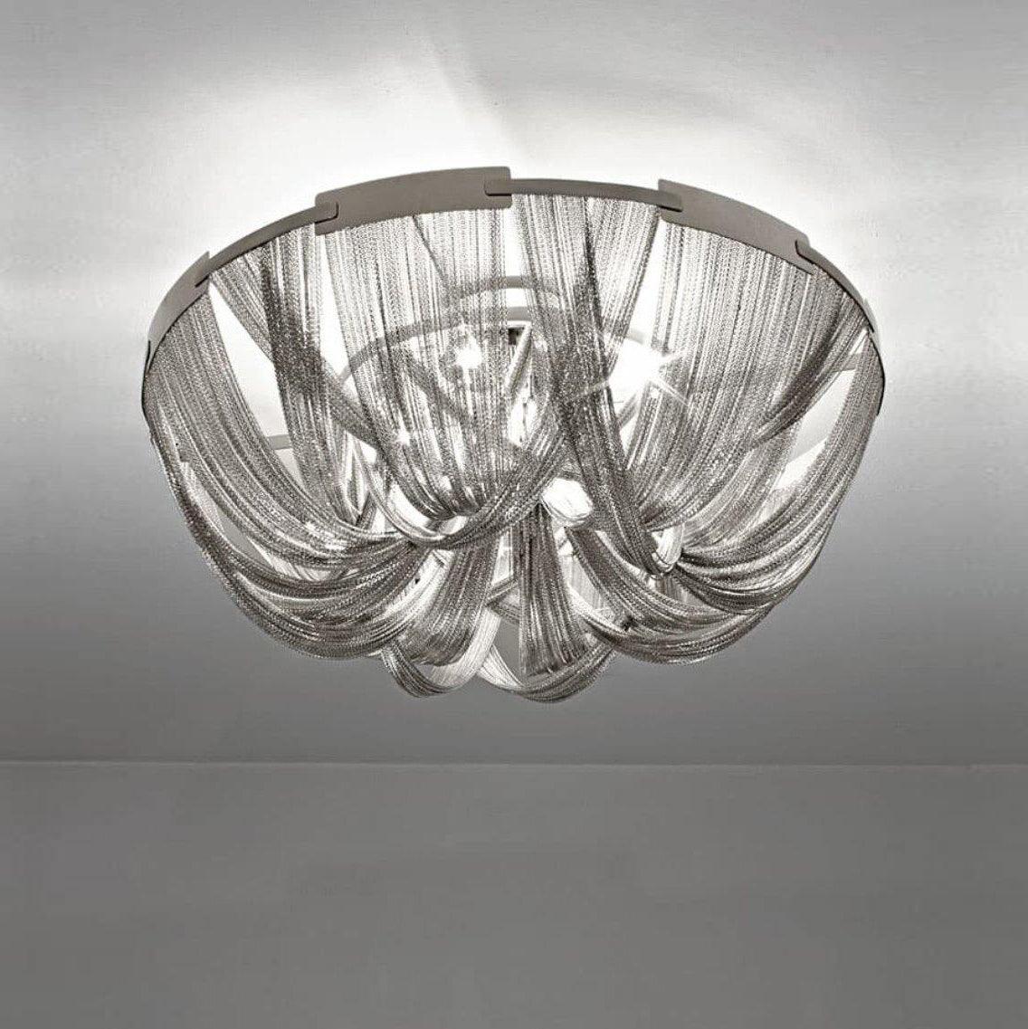 Aluminum Chain Ceiling Light | Modern Metal Design | Gold & Silver Options