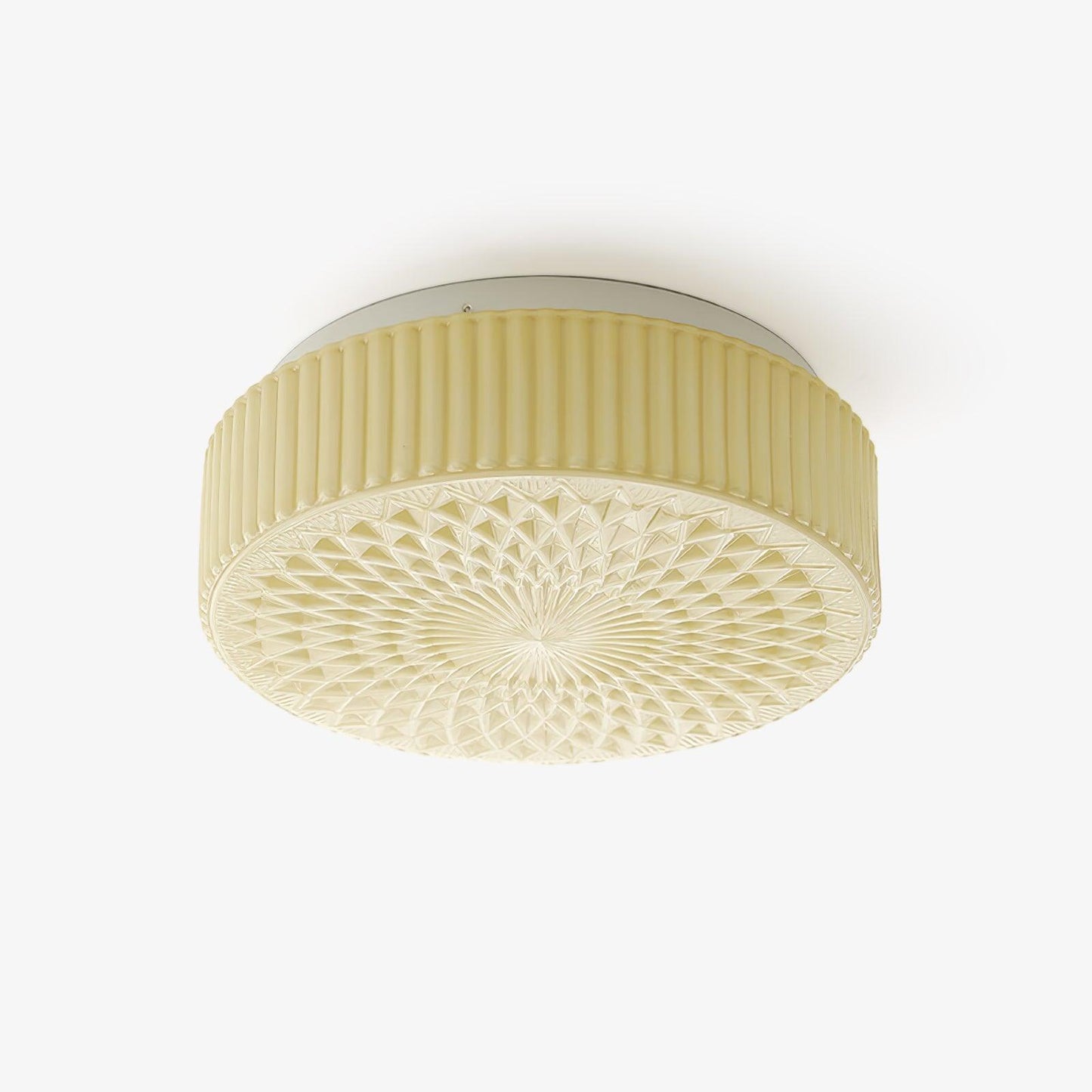 Souffle Ceiling Lamp | Creamy Yellow & White Finish | 35cm Diameter