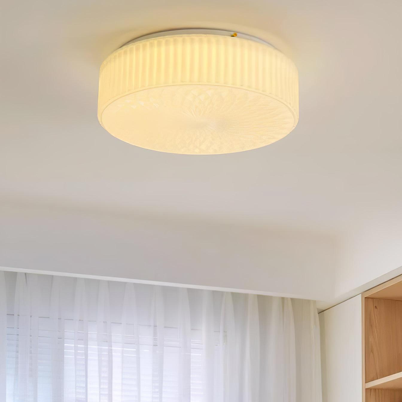 Souffle Ceiling Lamp | Creamy Yellow & White Finish | 35cm Diameter