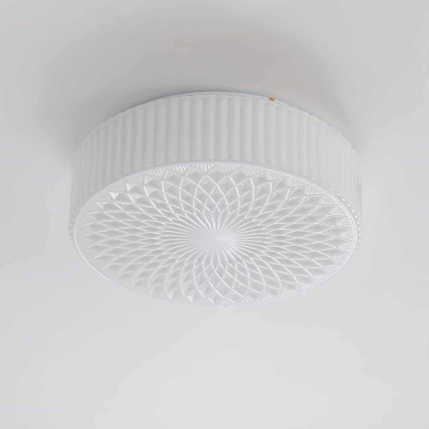 Souffle Ceiling Lamp | Creamy Yellow & White Finish | 35cm Diameter