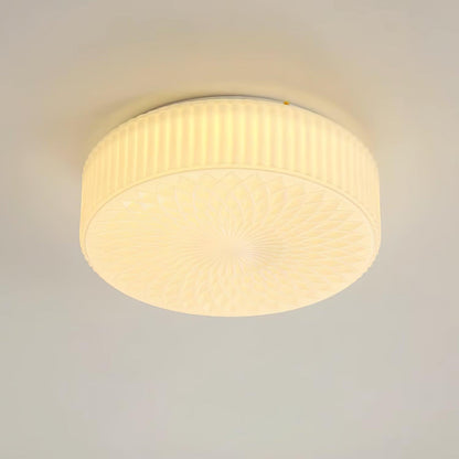 Souffle Ceiling Lamp | Creamy Yellow & White Finish | 35cm Diameter