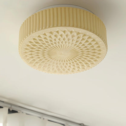 Souffle Ceiling Lamp | Creamy Yellow & White Finish | 35cm Diameter