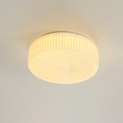 Souffle Ceiling Lamp | Creamy Yellow & White Finish | 35cm Diameter