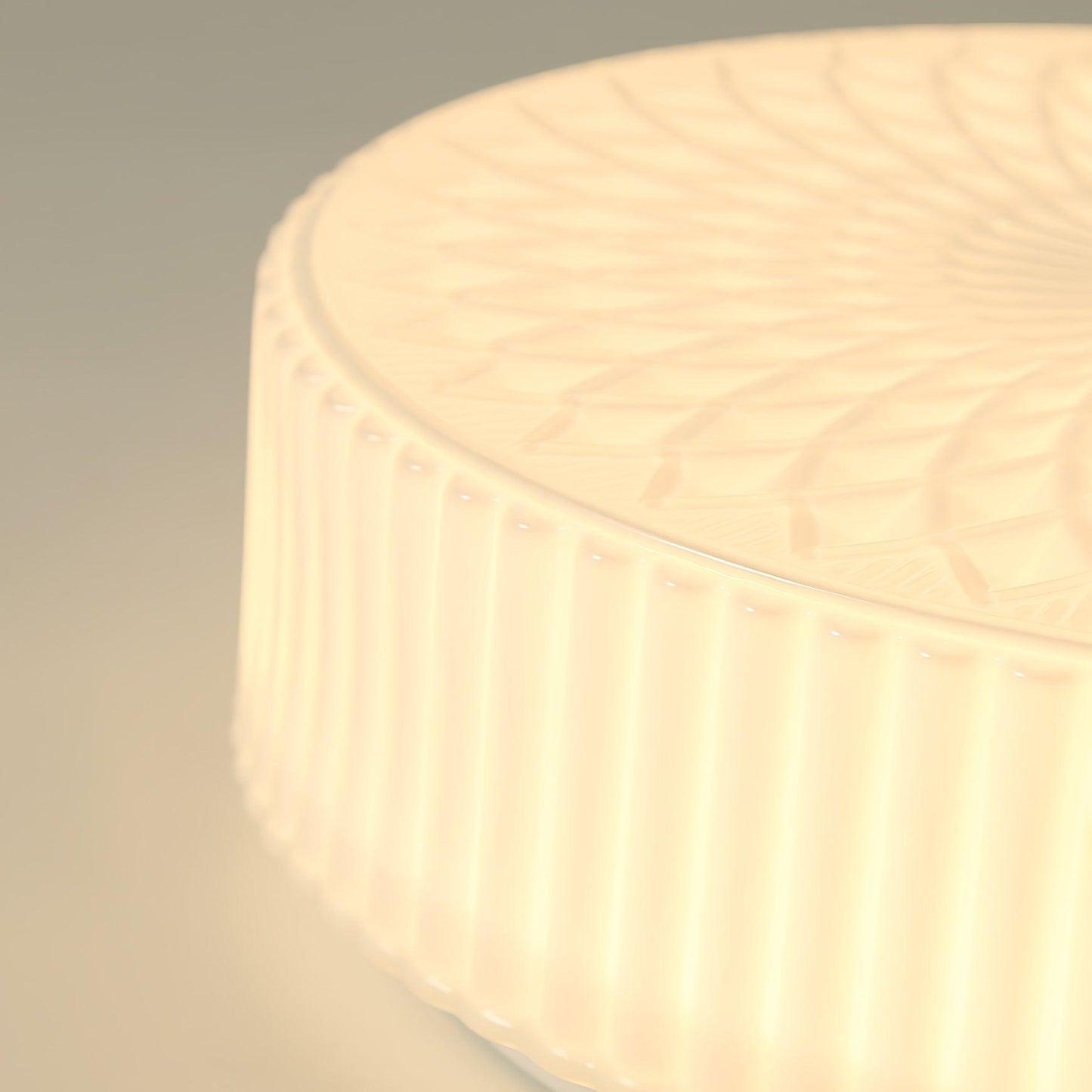 Souffle Ceiling Lamp | Creamy Yellow & White Finish | 35cm Diameter