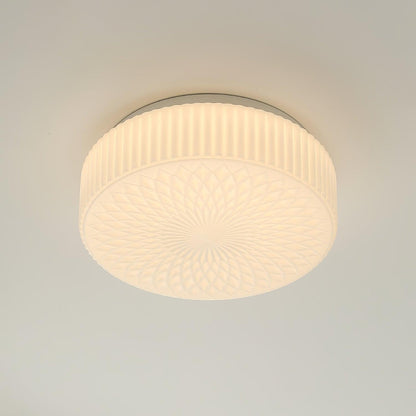 Souffle Ceiling Lamp | Creamy Yellow & White Finish | 35cm Diameter