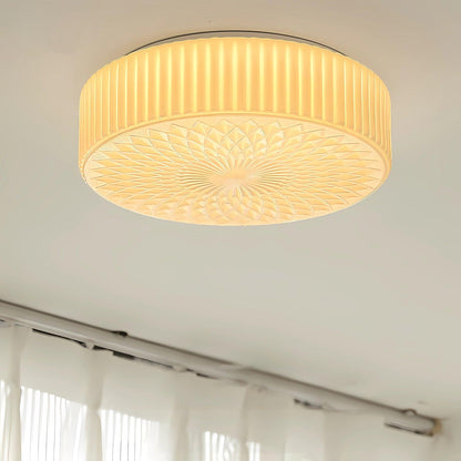 Souffle Ceiling Lamp | Creamy Yellow & White Finish | 35cm Diameter