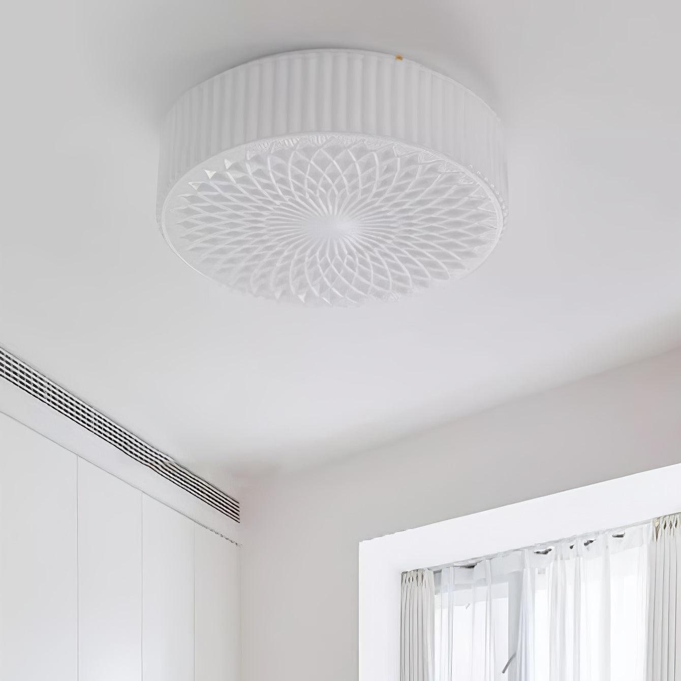 Souffle Ceiling Lamp | Creamy Yellow & White Finish | 35cm Diameter