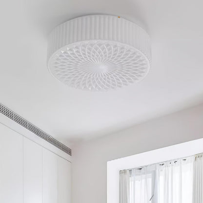 Souffle Ceiling Lamp | Creamy Yellow & White Finish | 35cm Diameter