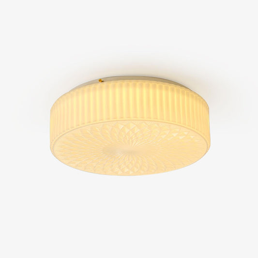 Souffle Ceiling Lamp | Creamy Yellow & White Finish | 35cm Diameter