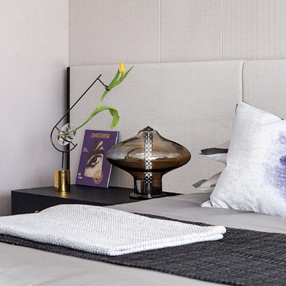 Space Age Table Lamp | Metal & Glass | Smoke Gray