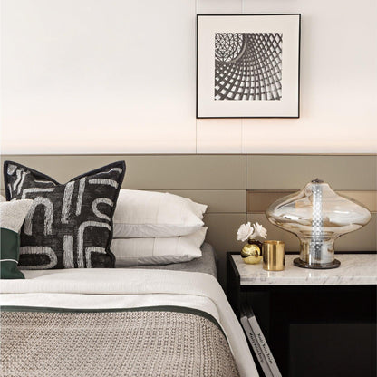 Space Age Table Lamp | Metal & Glass | Smoke Gray