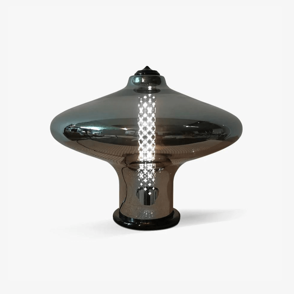 Space Age Table Lamp | Metal & Glass | Smoke Gray