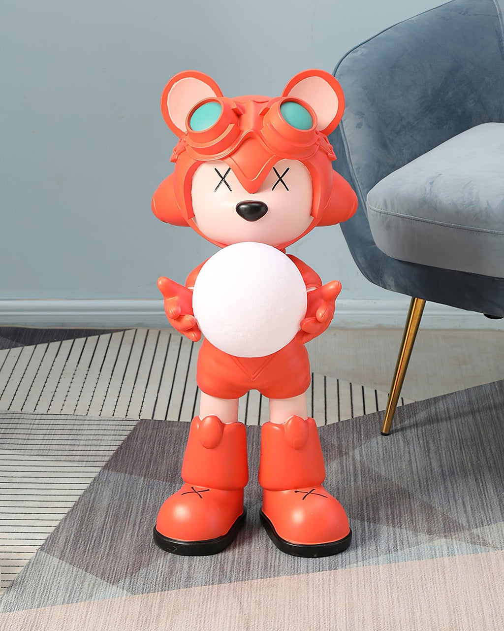 Space Bear Floor Lamp | Hand-Finished Resin | Integrated LED, 3000K Warm Light