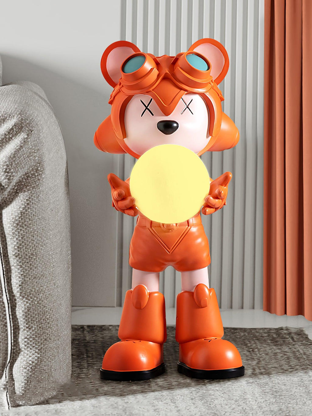 Space Bear Floor Lamp | Hand-Finished Resin | Integrated LED, 3000K Warm Light