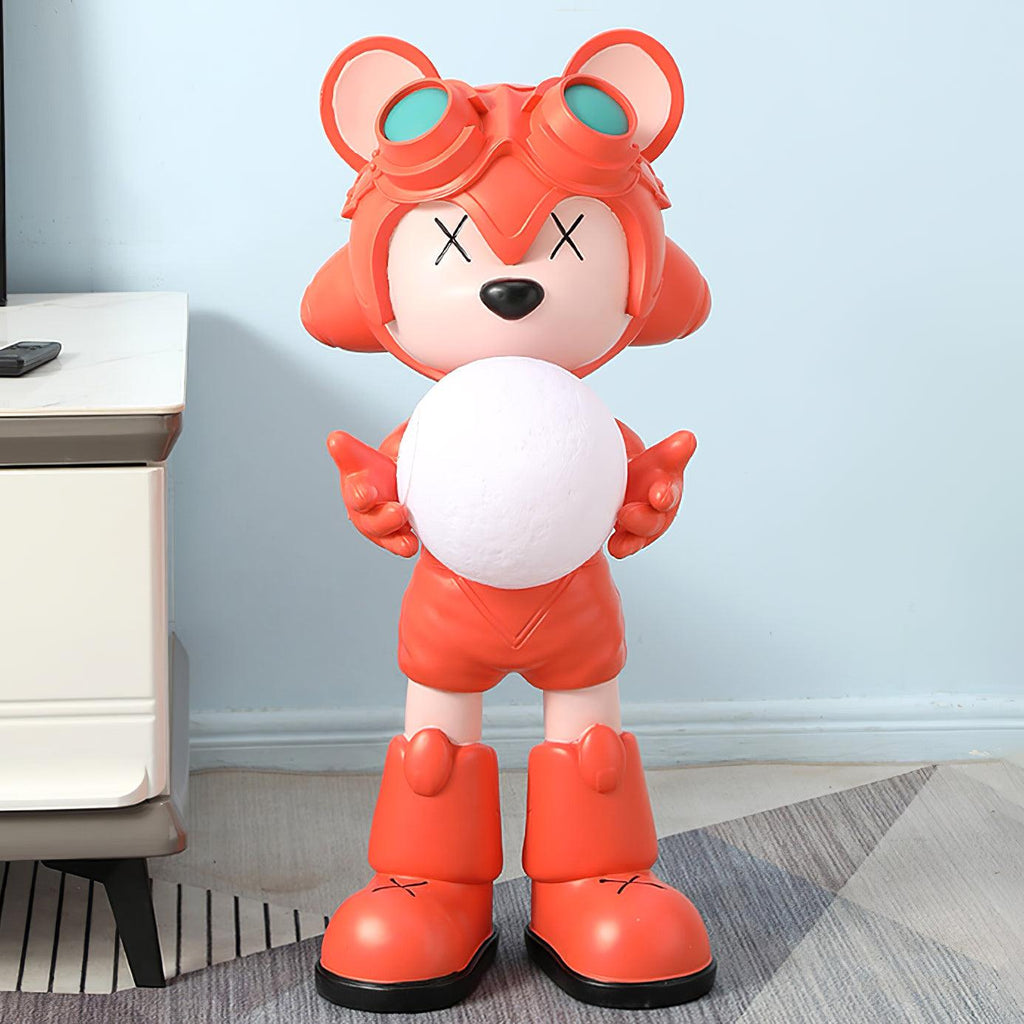 Space Bear Floor Lamp | Hand-Finished Resin | Integrated LED, 3000K Warm Light