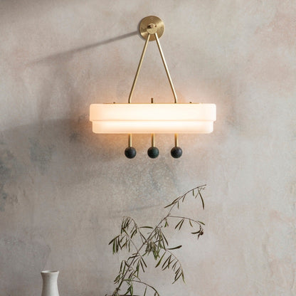 Spate Wall Light Set | Opal Acid-Etched Glass & Marble | 2-Pack
