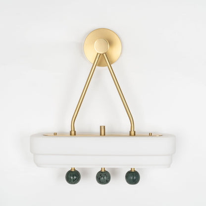 Spate Wall Light Set | Opal Acid-Etched Glass & Marble | 2-Pack