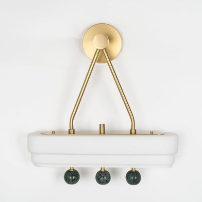 Spate Wall Light Set | Opal Acid-Etched Glass & Marble | 2-Pack