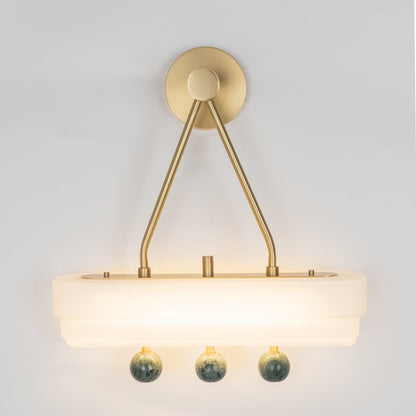 Spate Wall Light Set | Opal Acid-Etched Glass & Marble | 2-Pack