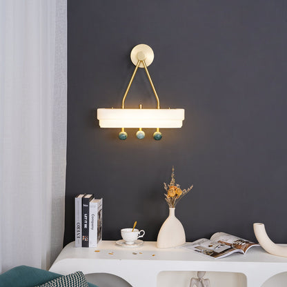 Spate Wall Light Set | Opal Acid-Etched Glass & Marble | 2-Pack