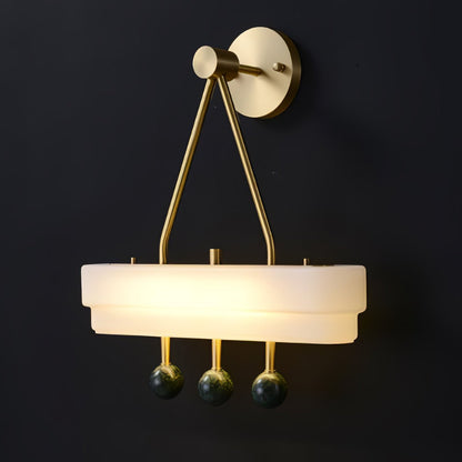 Spate Wall Light Set | Opal Acid-Etched Glass & Marble | 2-Pack