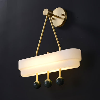 Spate Wall Light Set | Opal Acid-Etched Glass & Marble | 2-Pack