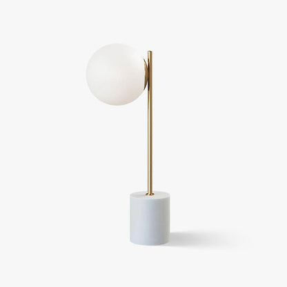 Sphere & Stem Table Lamp | Glass & Metal | Gold Finish