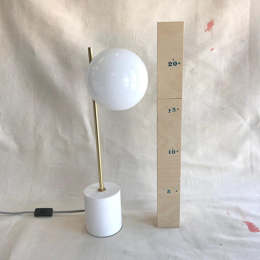 Sphere & Stem Table Lamp | Glass & Metal | Gold Finish