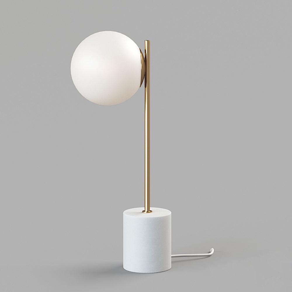 Sphere & Stem Table Lamp | Glass & Metal | Gold Finish
