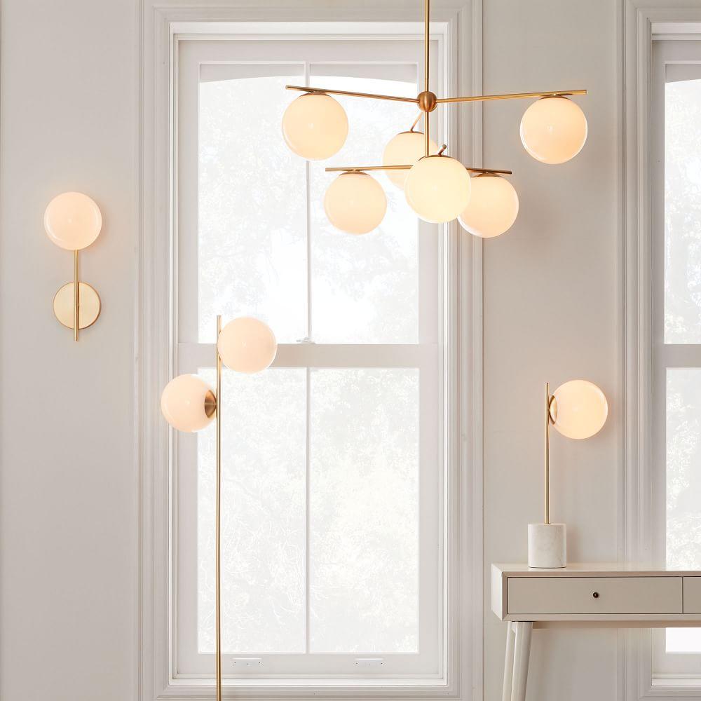 Sphere & Stem Table Lamp | Glass & Metal | Gold Finish