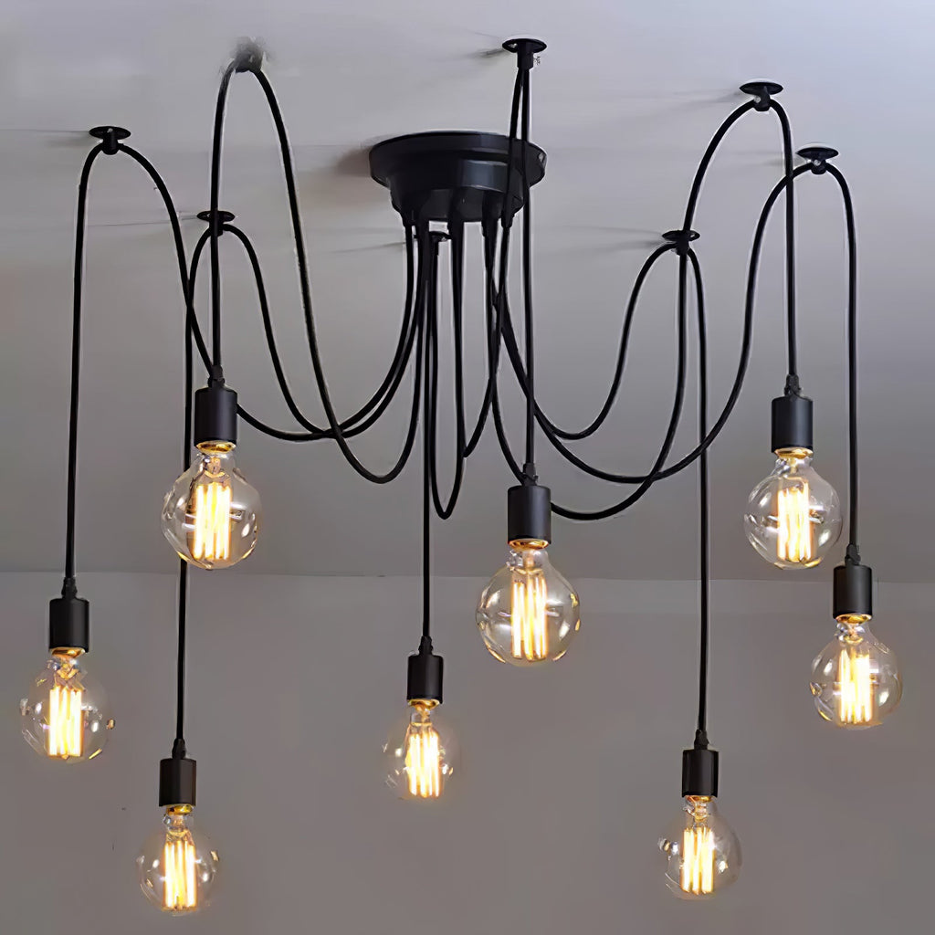 Spider Ceiling Chandelier | Metal | Adjustable Height, 5-15 Heads