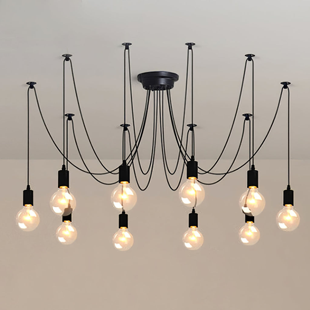Spider Ceiling Chandelier | Metal | Adjustable Height, 5-15 Heads