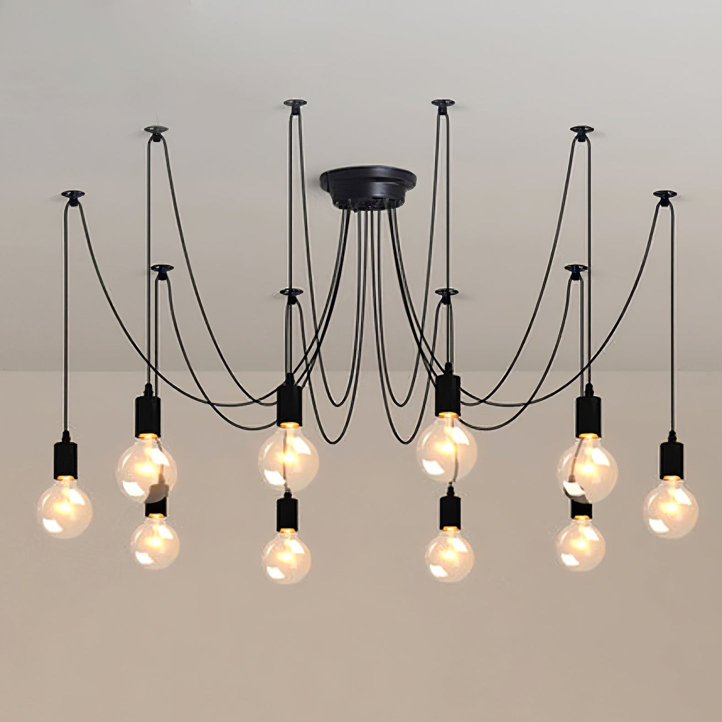 Spider Ceiling Chandelier | Metal | Adjustable Height, 5-15 Heads