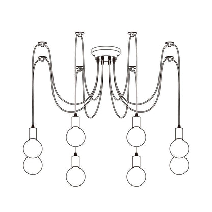 Spider Ceiling Chandelier | Metal | Adjustable Height, 5-15 Heads